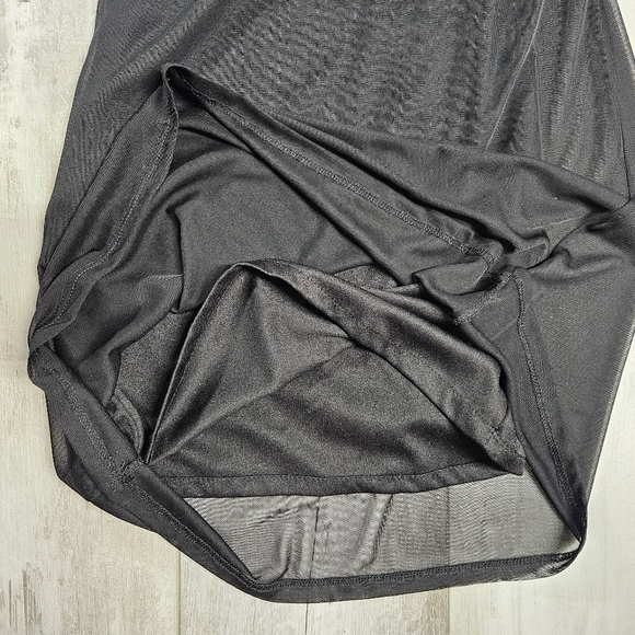 Blu Sage Black Sheer Overlay Palazzo Pants Medium Whimsigoth High Rise Sash Tie - Picture 9 of 14